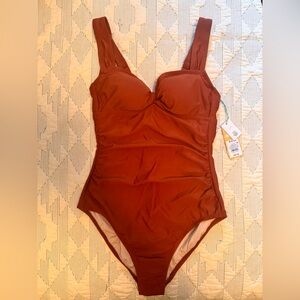 Kona Sol Ruched One Piece Sz M NWT